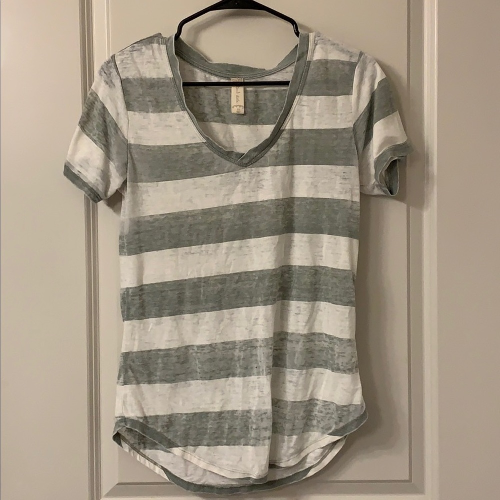 Green and white t-shirt